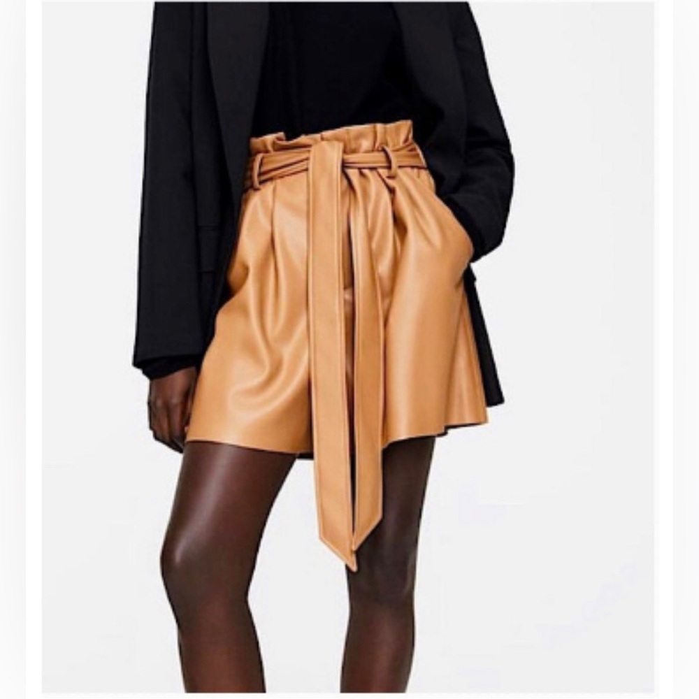 ZARA Faux Leather Paperbag shorts - Fall/Winter